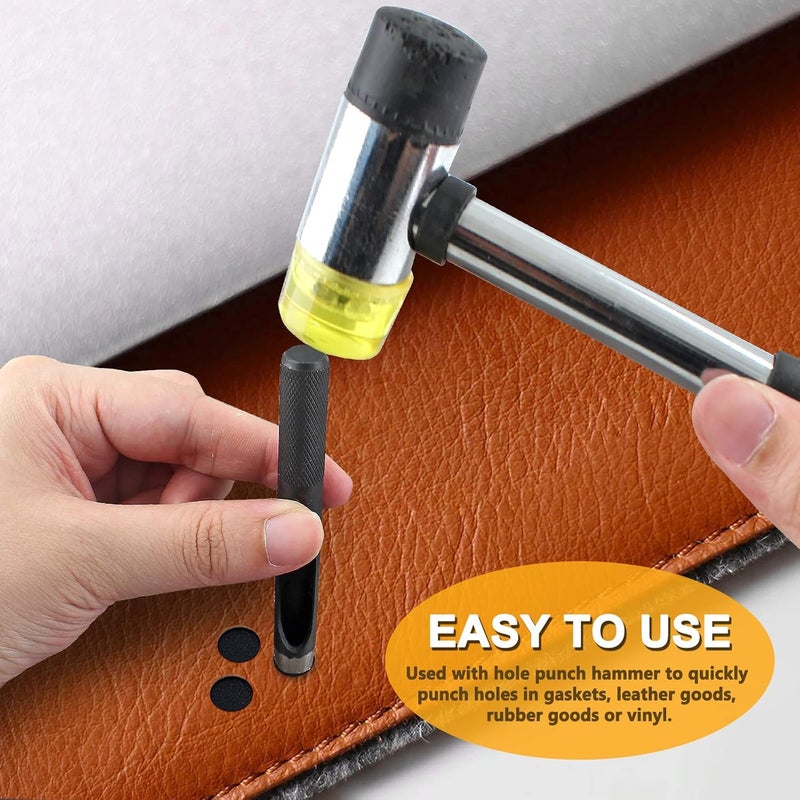 Bivethoi 12mm Round Gasket Punch, Carbon Steel Hollow Hole Cutter Tool, Watch Band Leather Hole Punch for Belts Fabric Canvas Paper Plastic Craft (Metric) - Image 3